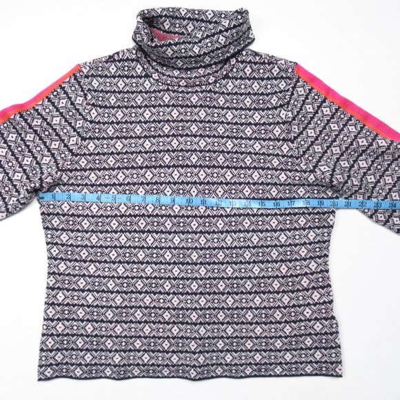 Anthropologie Maeve Ski Slope Turtleneck Sweater Navy & Pink - XL Petite XLP - Picture 7 of 11